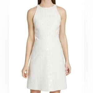 10 Crosby Derek Lam White Sequin Cocktail Dress Size 0 NWOT